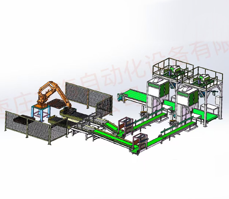 机器人双线包装码垛